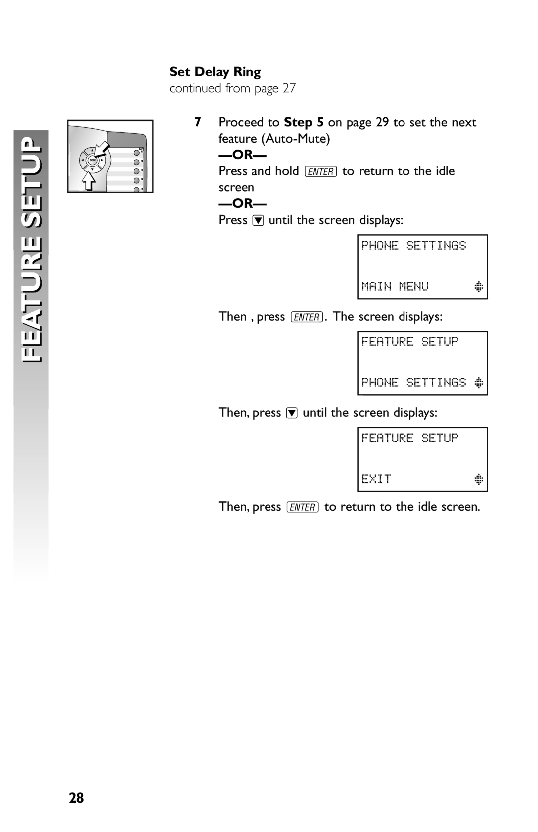 AT&T 945 user manual Set Delay Ring 