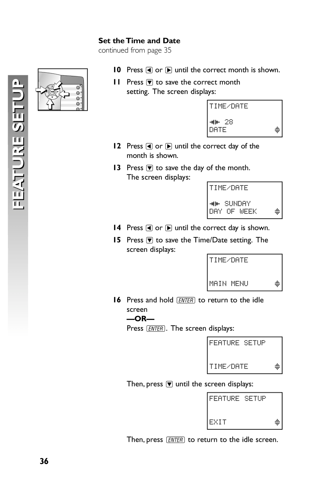 AT&T 945 user manual Set the Time and Date from 