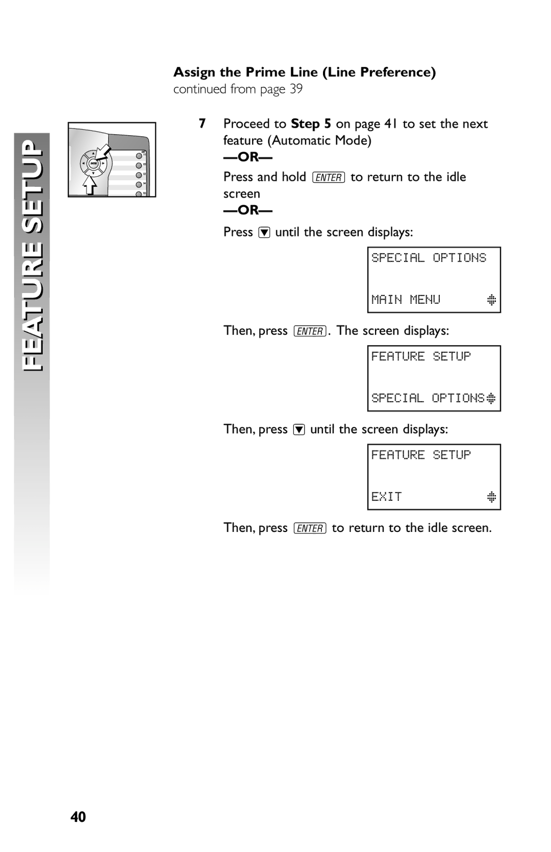 AT&T 945 user manual Assign the Prime Line Line Preference 