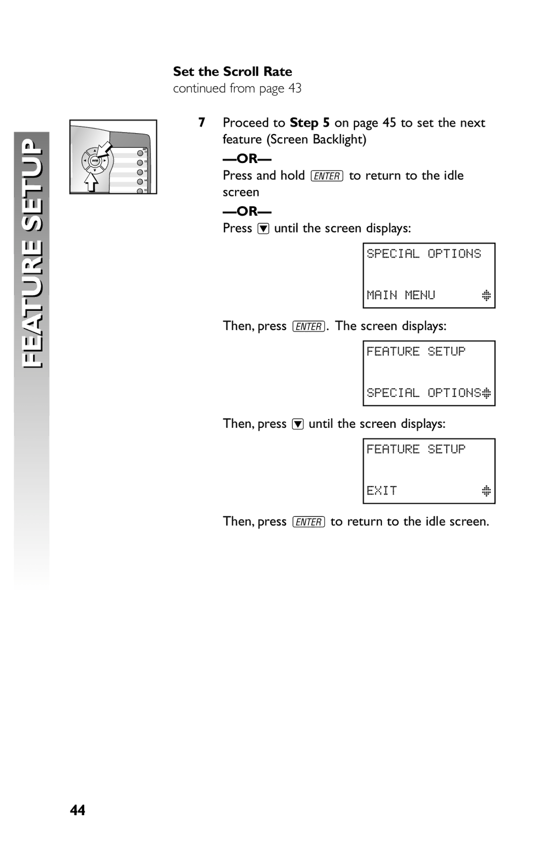 AT&T 945 user manual Set the Scroll Rate 