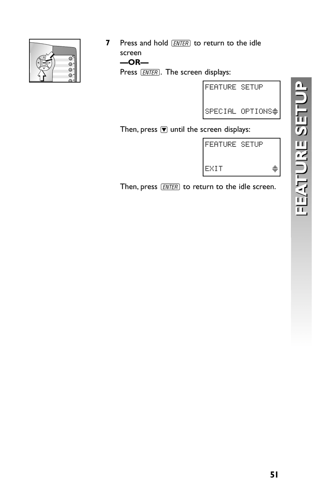 AT&T 945 user manual Feature Setup 