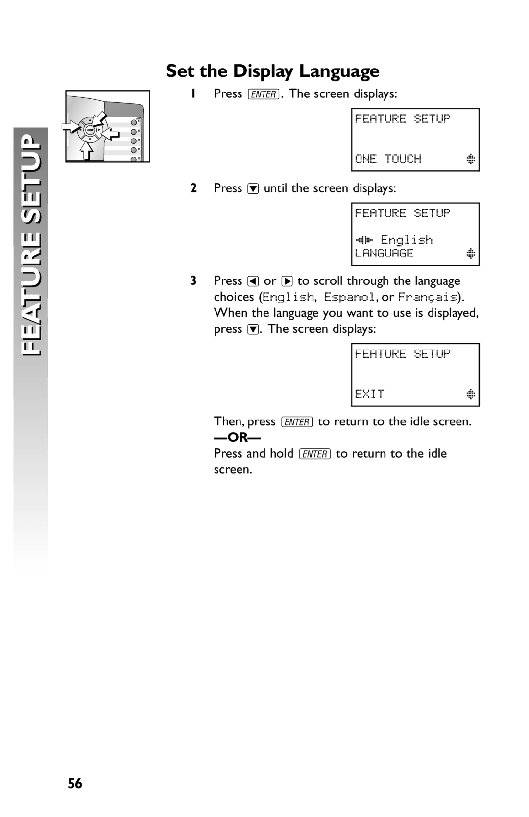 AT&T 945 user manual Set the Display Language 