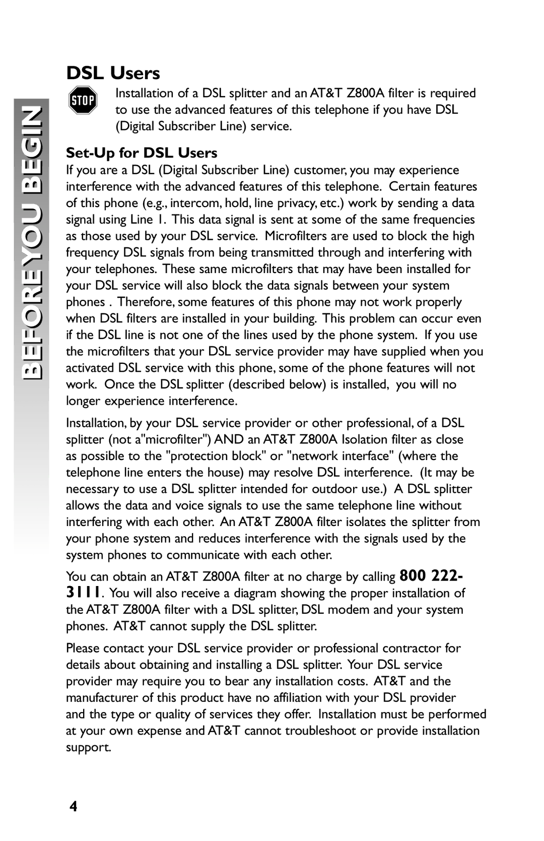 AT&T 945 user manual Set-Up for DSL Users 