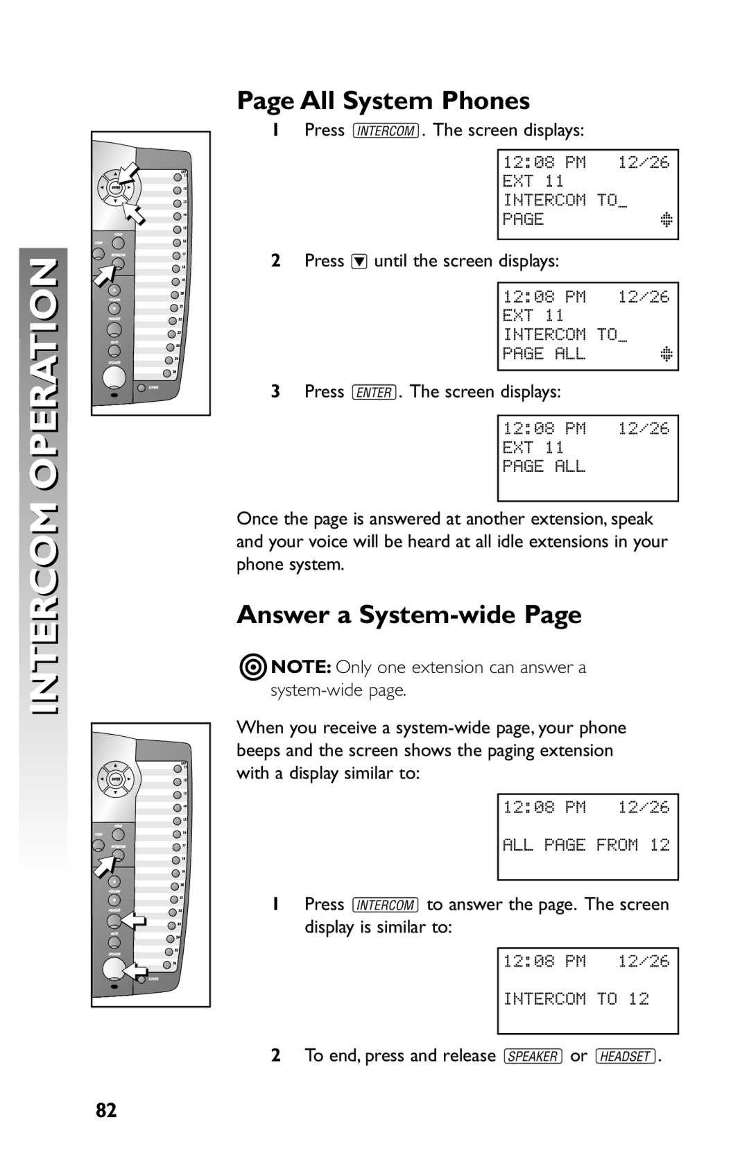 AT&T 945 user manual All System Phones, Answer a System-wide 