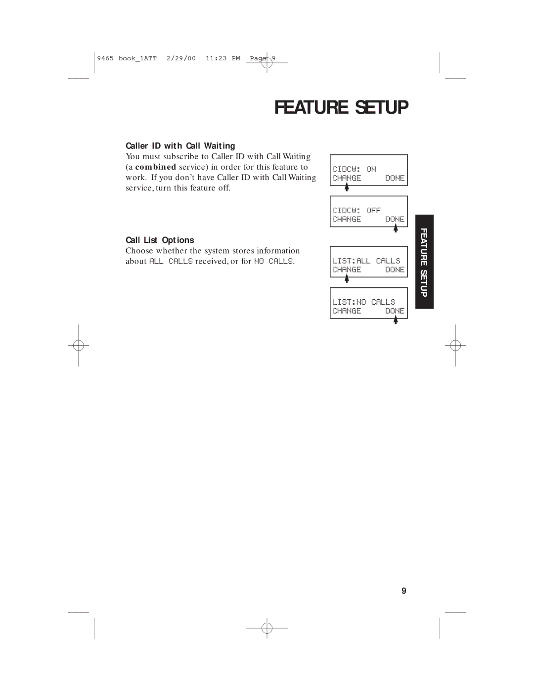 AT&T 9465 manual Caller ID with Call Waiting, Call List Options 