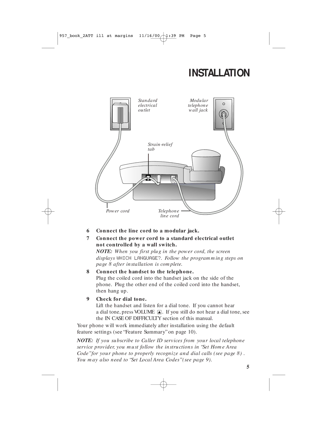 AT&T 957 user manual Check for dial tone 