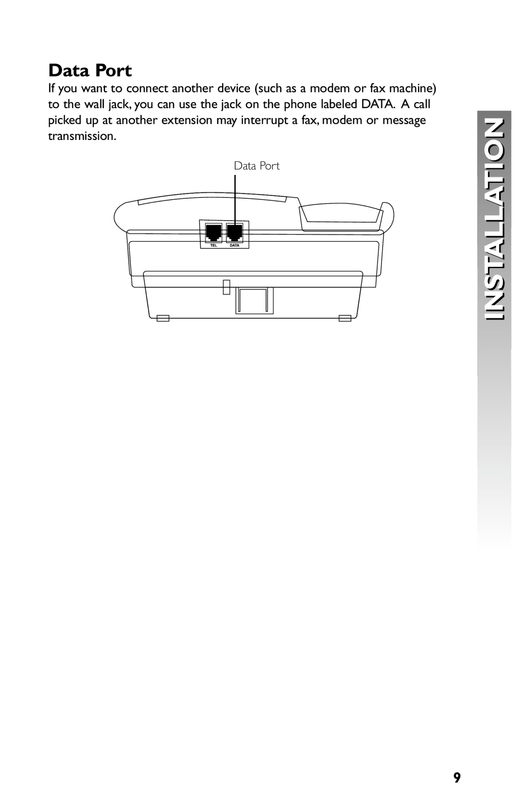 AT&T 959 user manual Data Port 