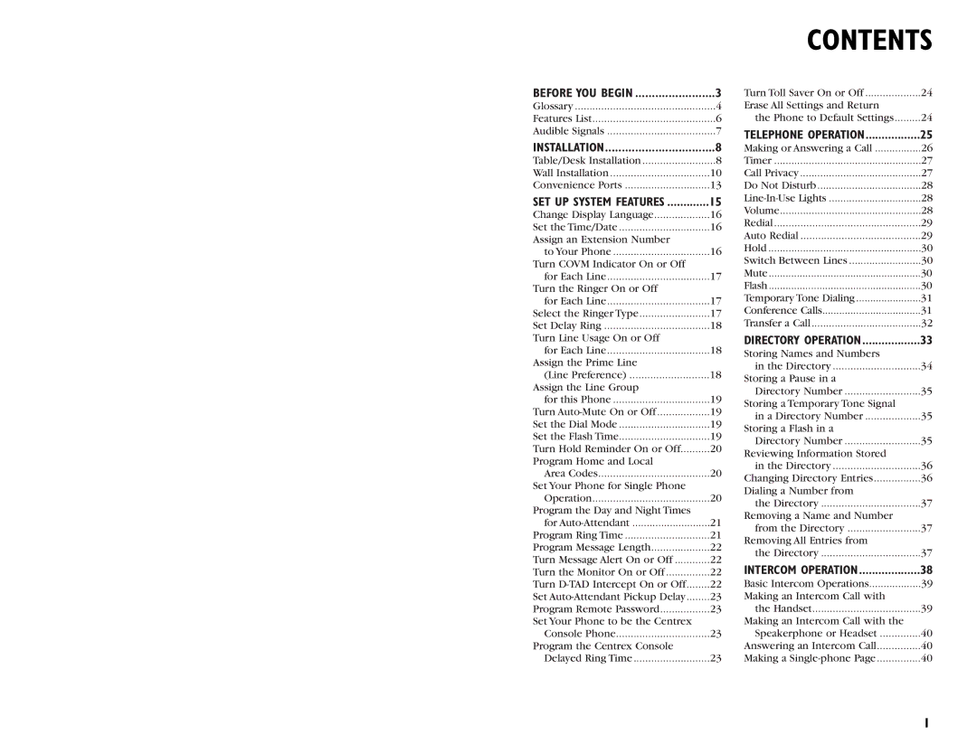 AT&T 964 user manual Contents 