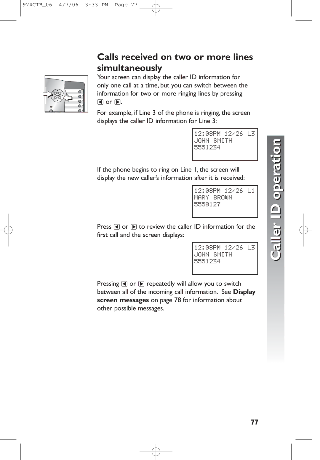 AT&T 974 user manual Simultaneously 