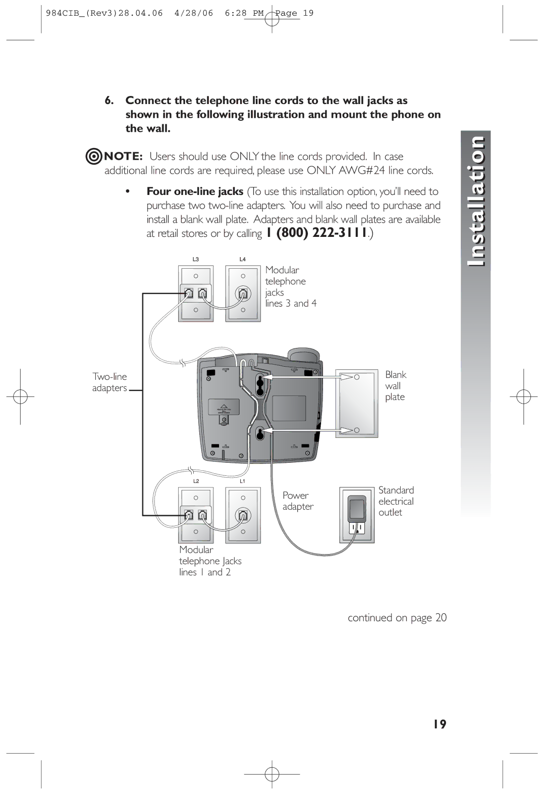 AT&T 984 user manual Lines 3 