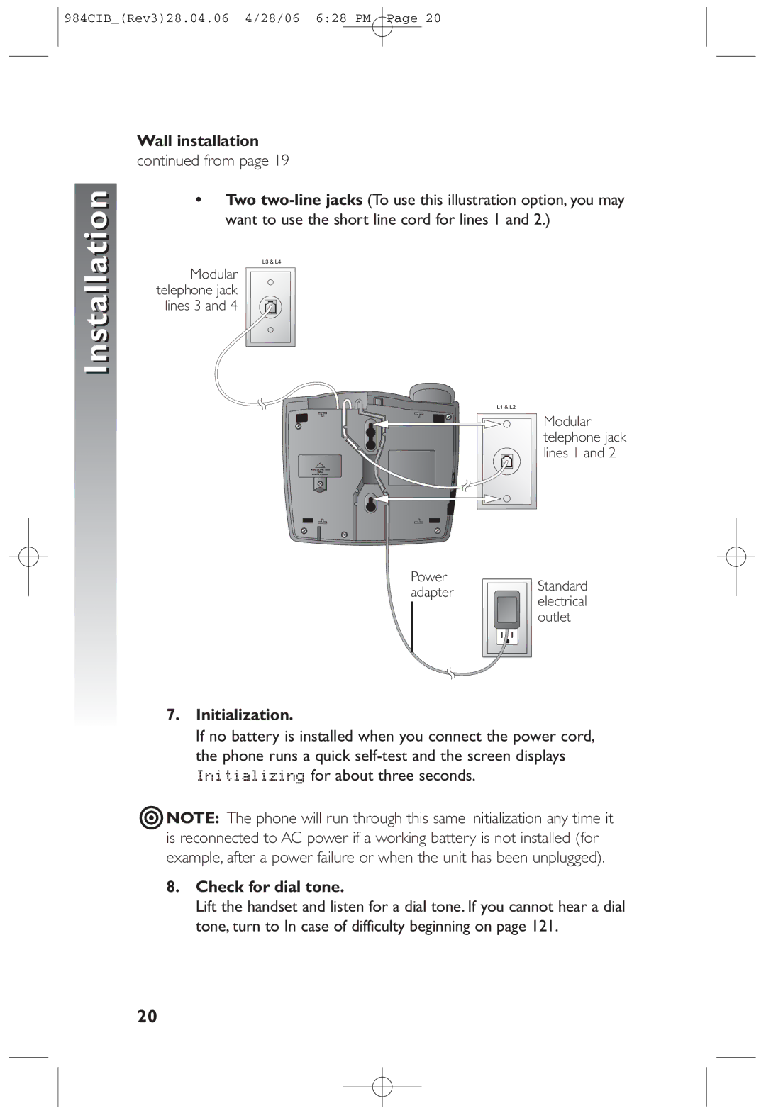 AT&T 984 user manual Power 