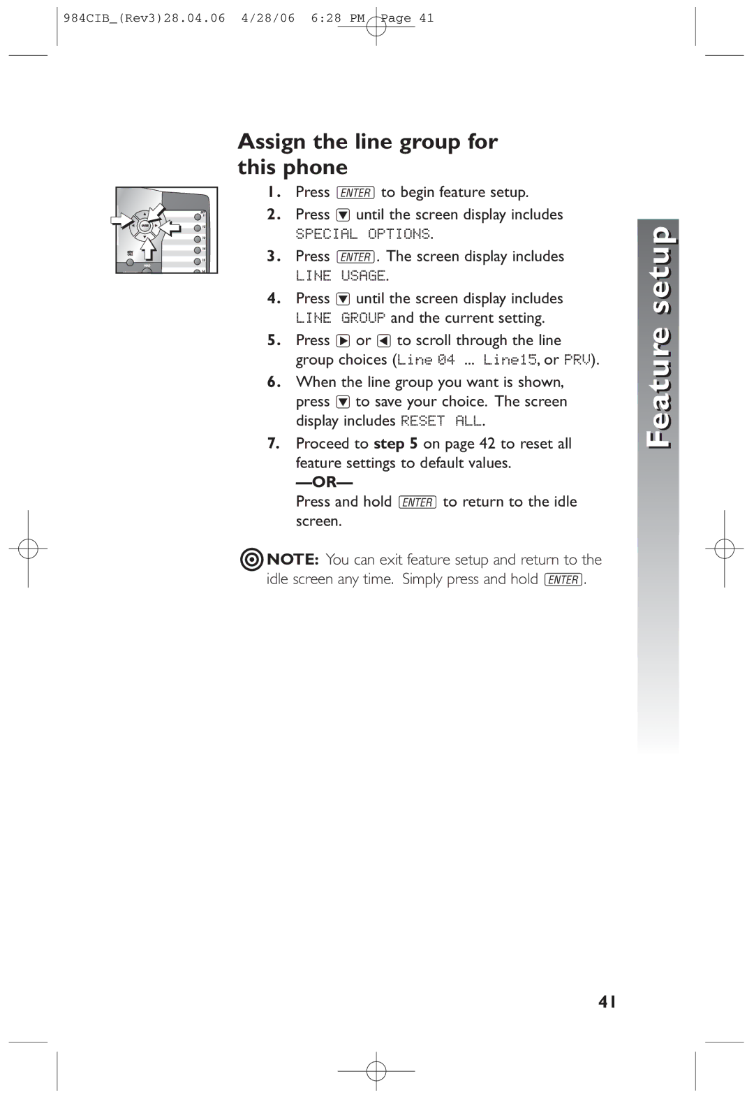 AT&T 984 user manual Assign the line group for this phone 