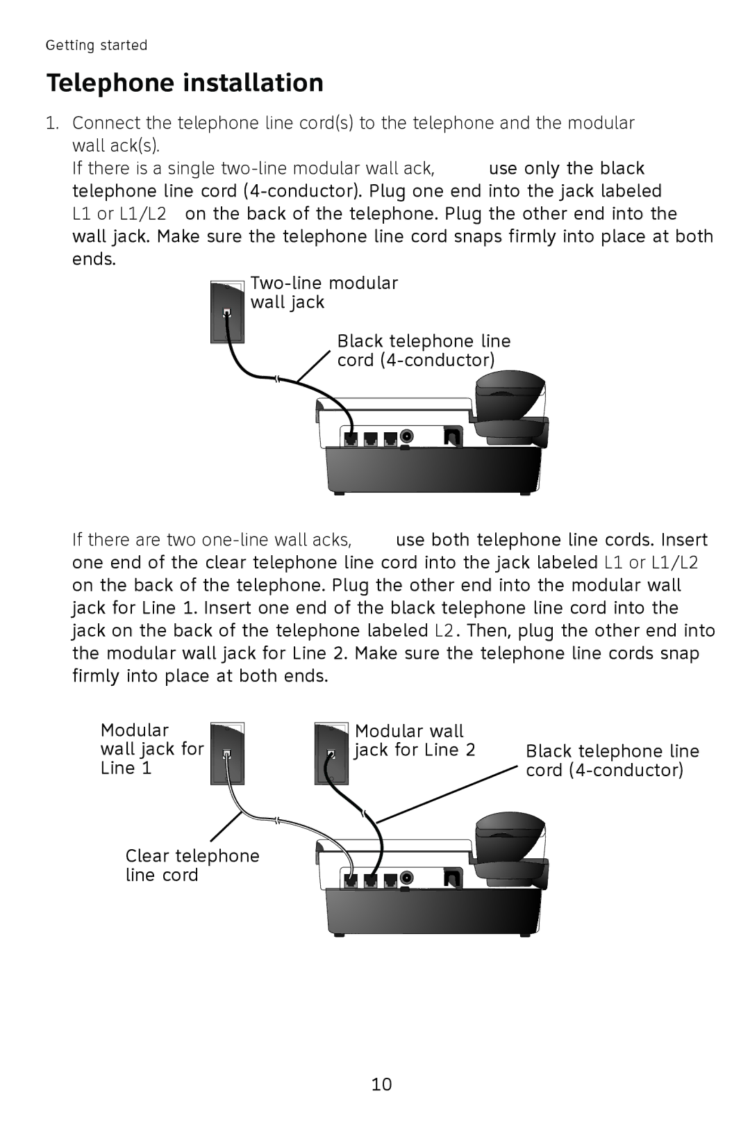 AT&T 993 2-Line user manual Telephone installation 