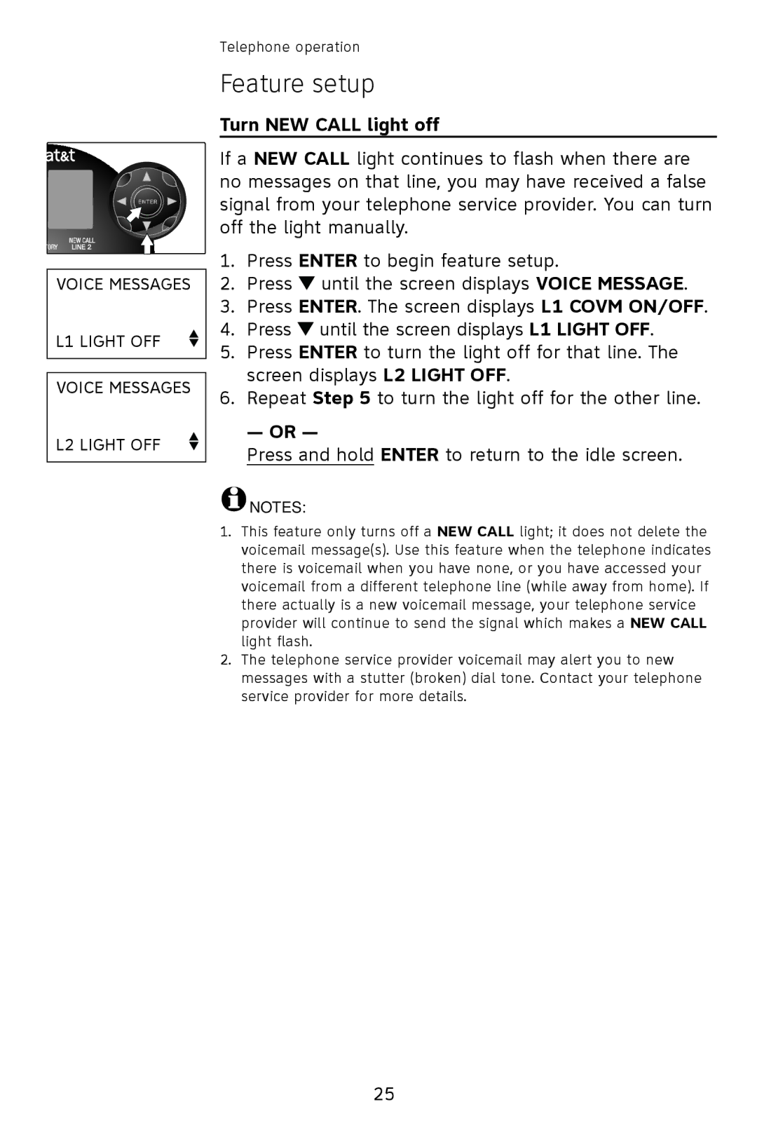 AT&T 993 2-Line user manual Turn NEW Call light off 