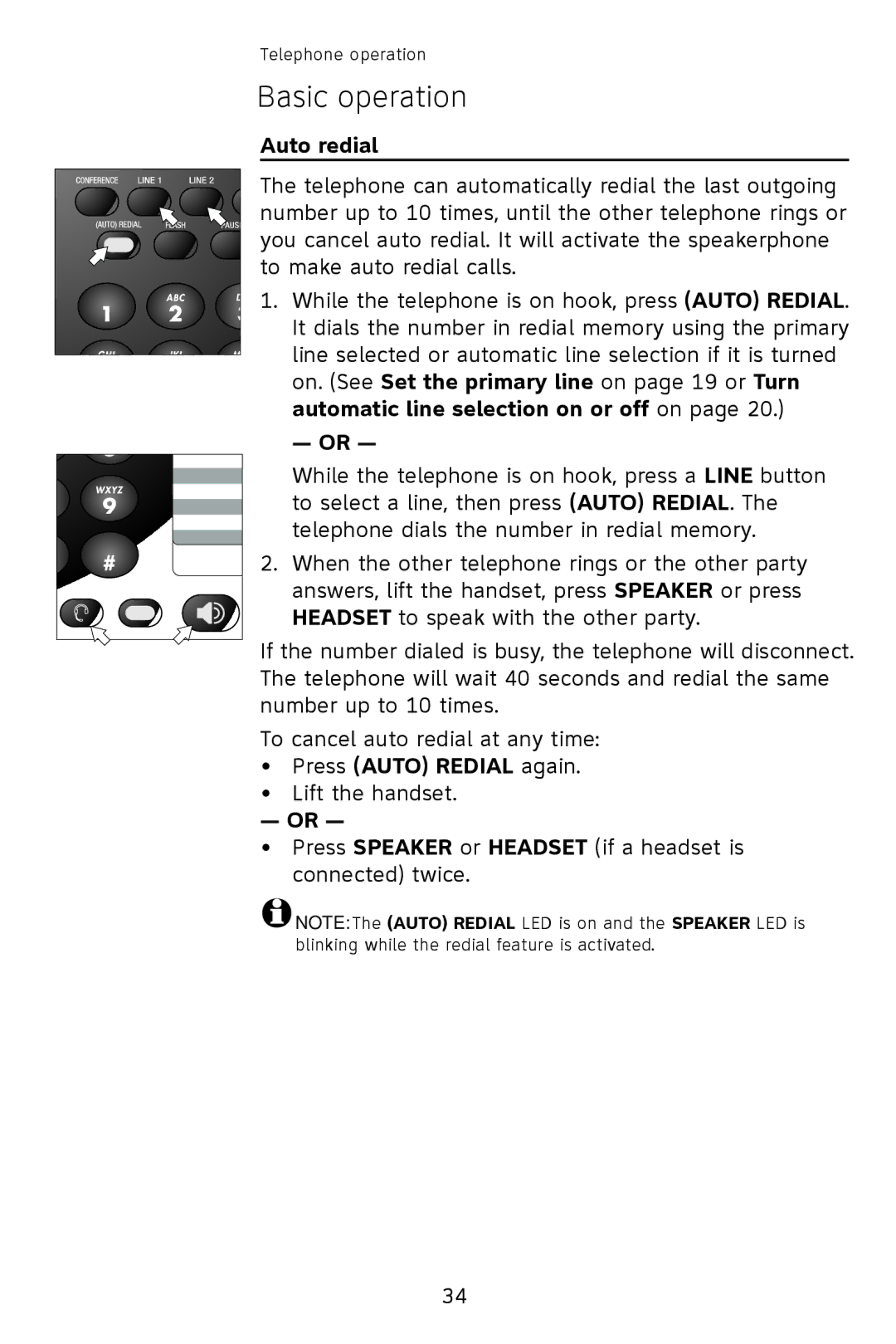 AT&T 993 2-Line user manual Auto redial, Press Auto Redial again 