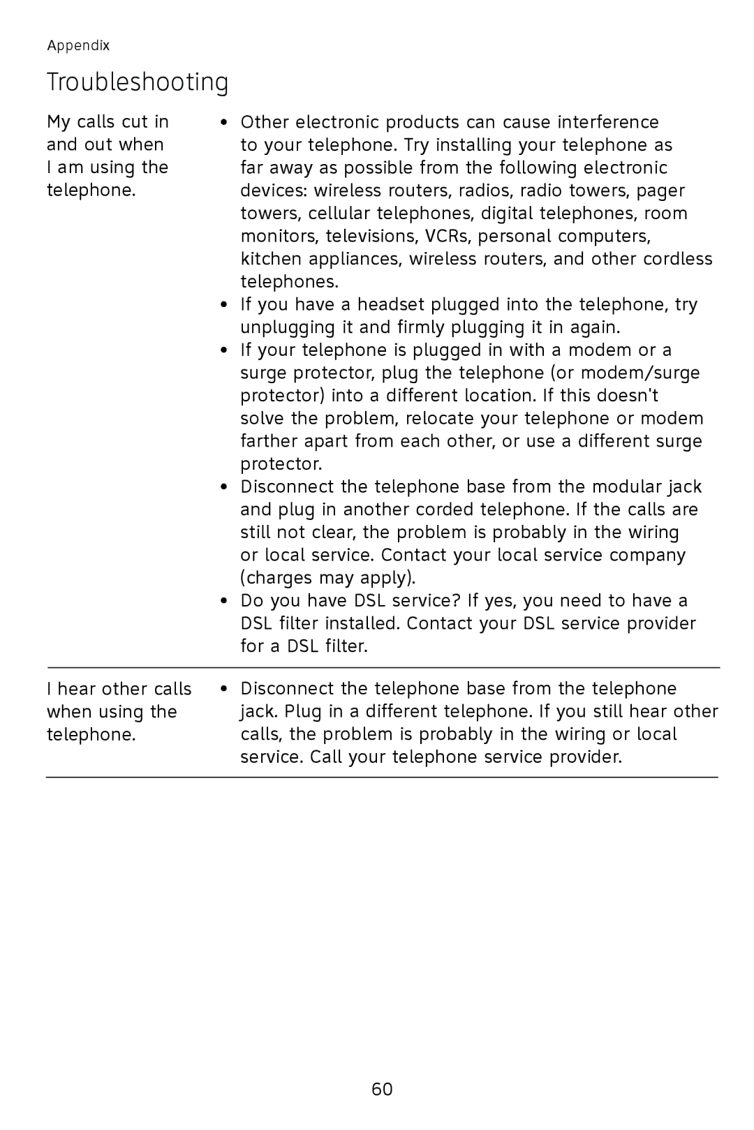 AT&T 993 2-Line user manual Troubleshooting 