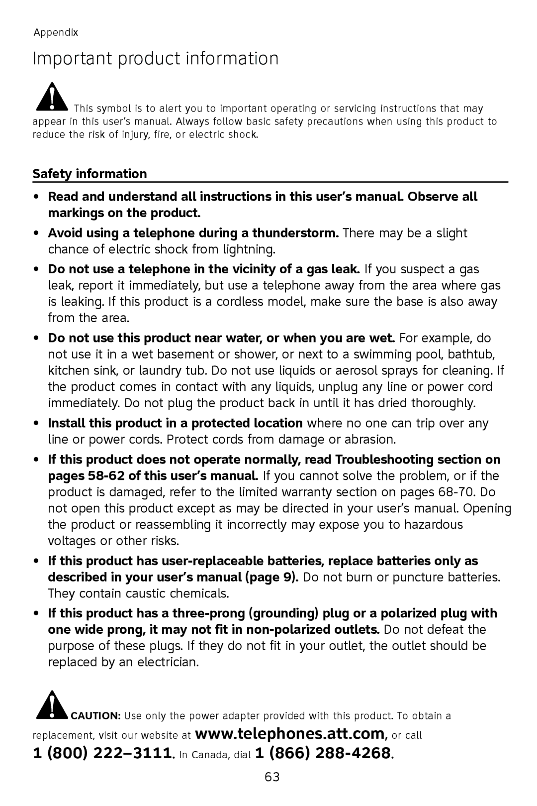 AT&T 993 2-Line user manual Important product information 