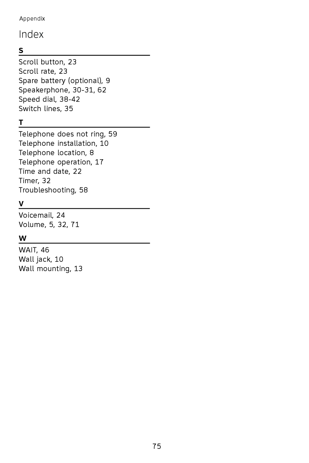 AT&T 993 2-Line user manual Index 