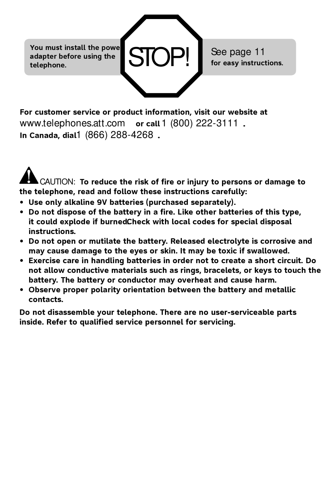 AT&T 993 user manual Stop 