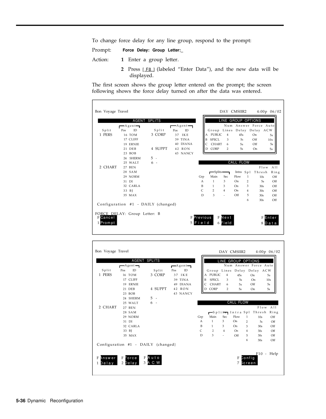 AT&T 999-501-149 system manual 36Dynamic Reconfiguration 