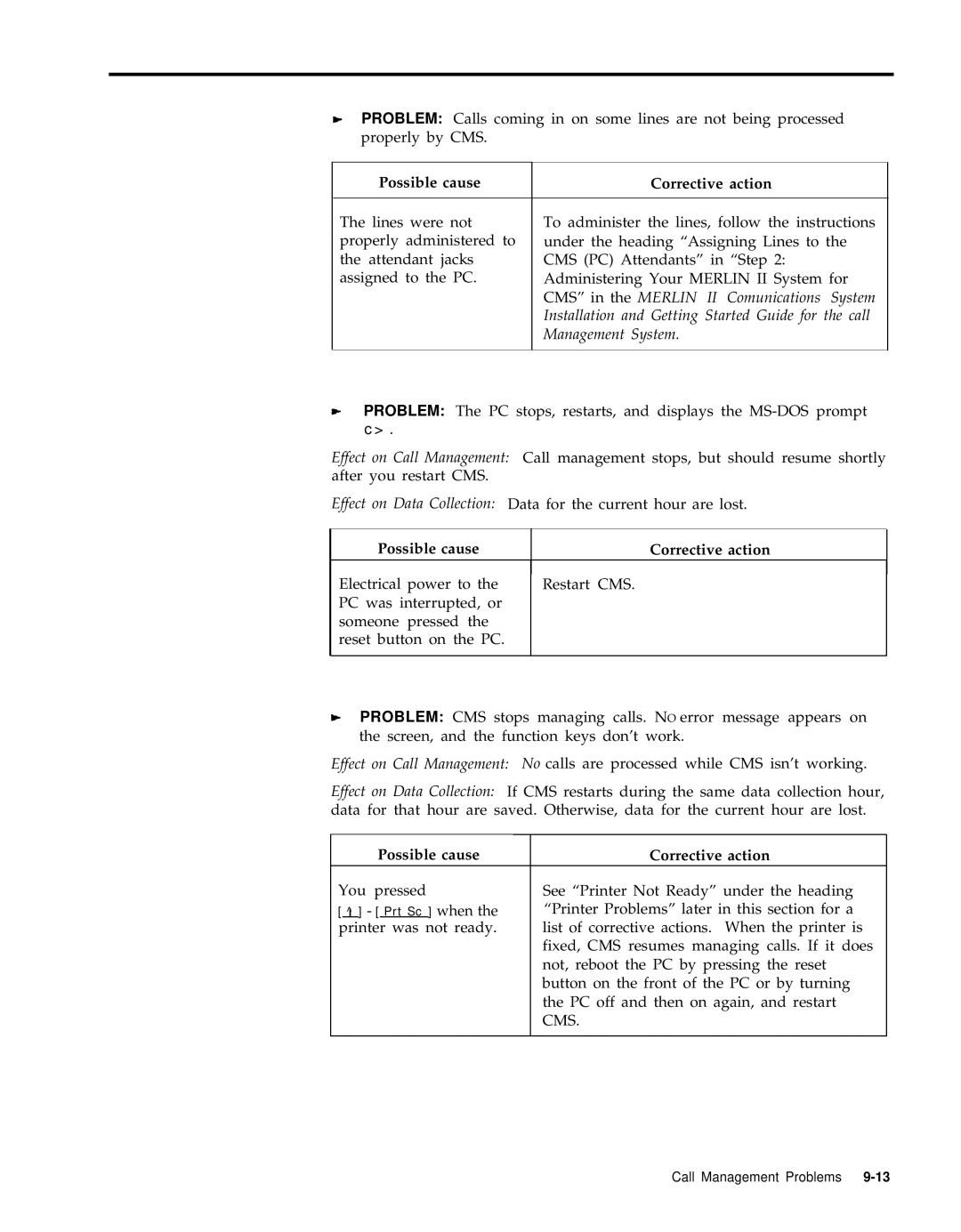 AT&T 999-501-149 CMS in the Merlin II Comunications System, Installation and Getting Started Guide for the call 