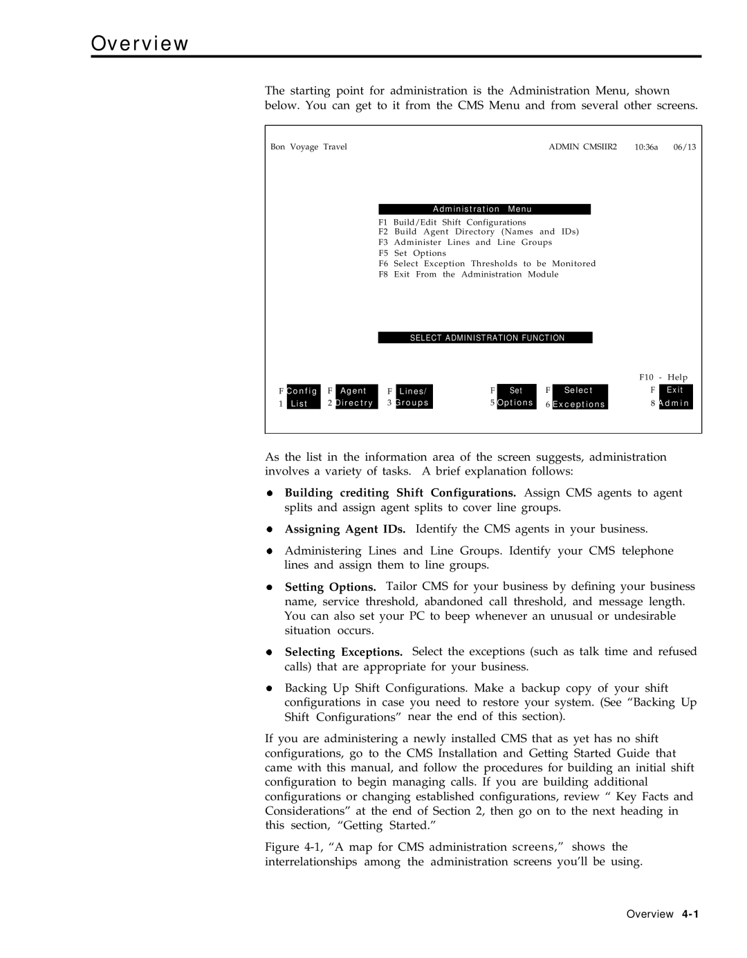 AT&T 999-501-149 system manual Administration Menu, Select Administration Function 