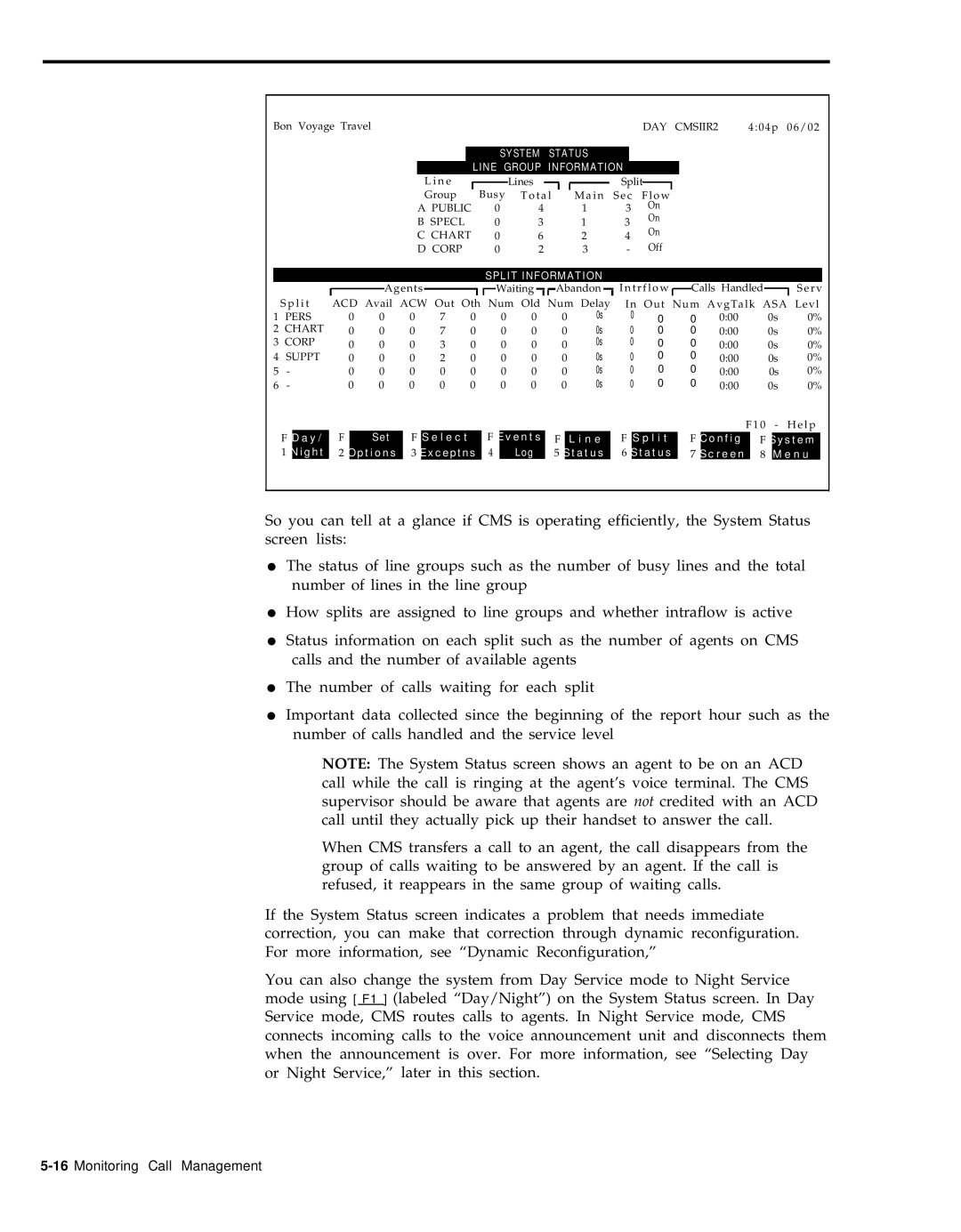 AT&T 999-501-149 system manual System Status Line Group Information, Split Information 