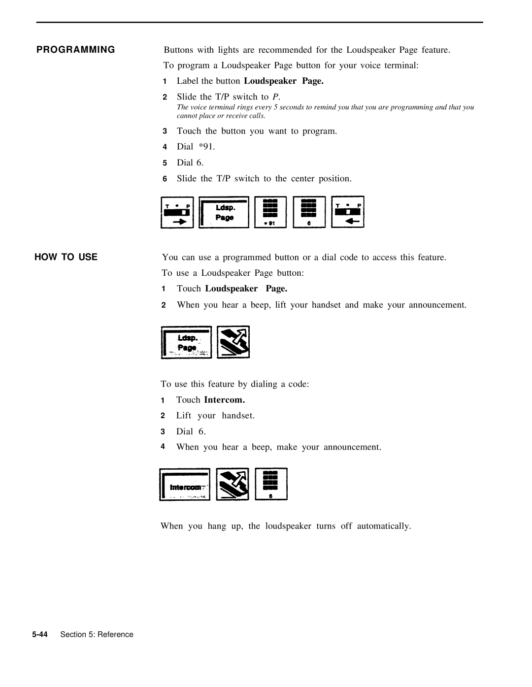 AT&T 999-507-144 system manual To program a Loudspeaker Page button for your voice terminal 