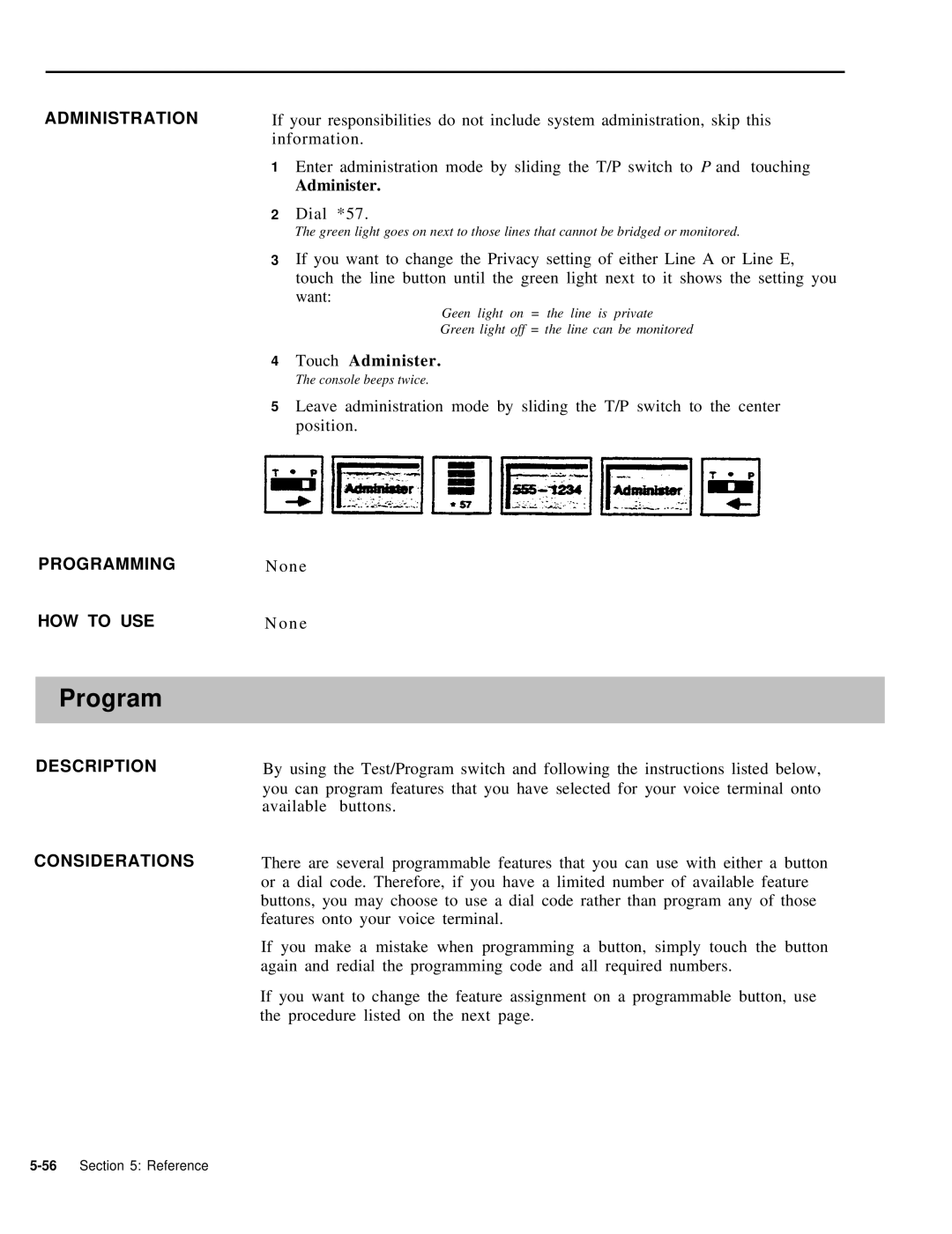 AT&T 999-507-144 system manual Administration Programming HOW to USE 