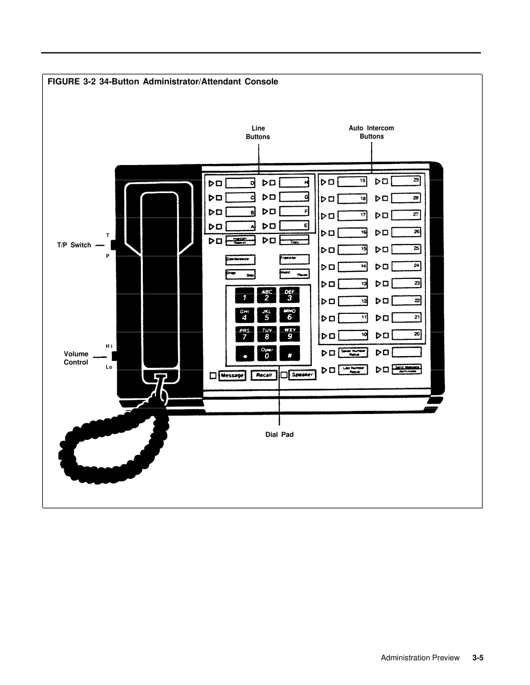 AT&T 999-507-144 system manual Button Administrator/Attendant Console 