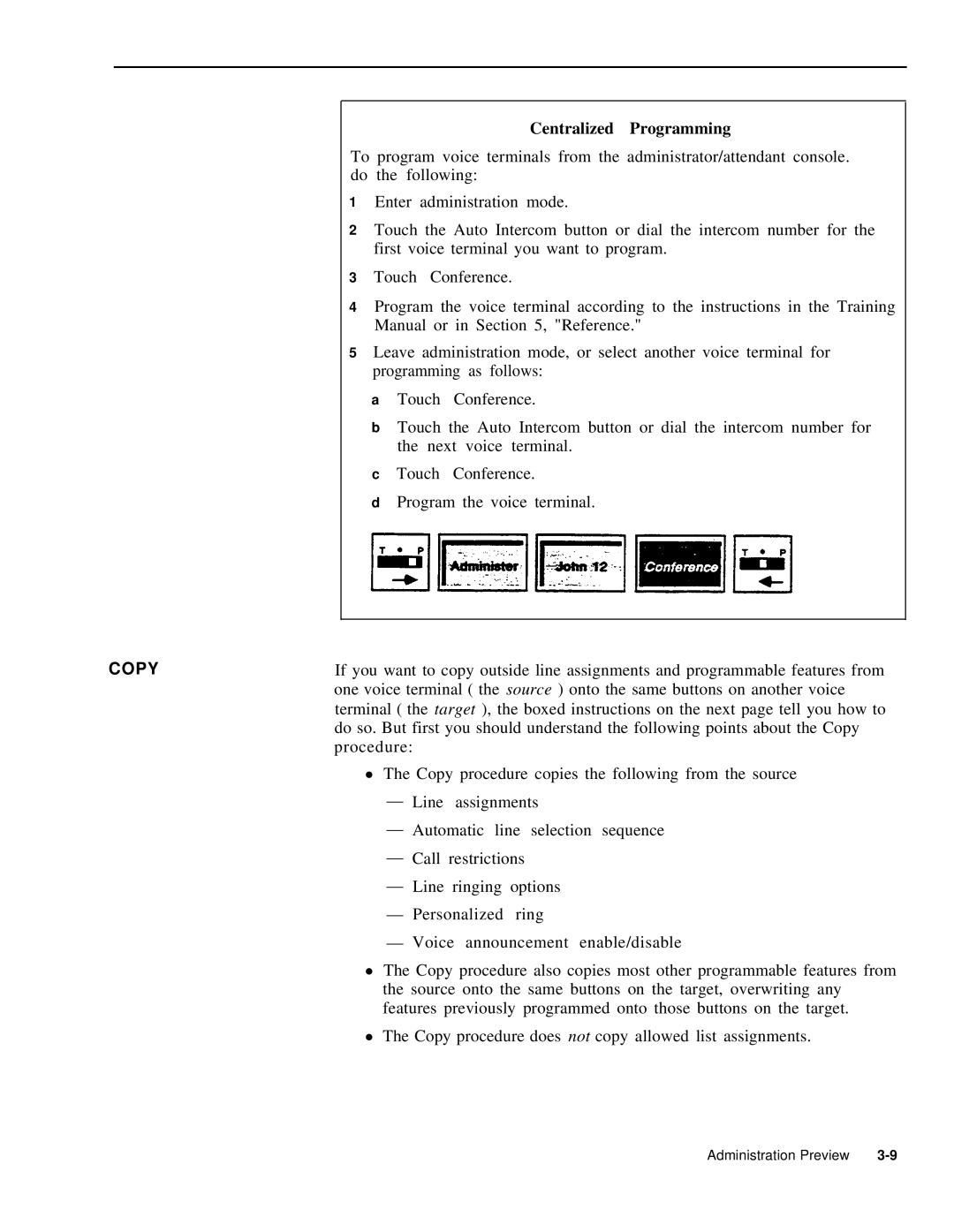 AT&T 999-507-144 system manual Centralized Programming, Copy 