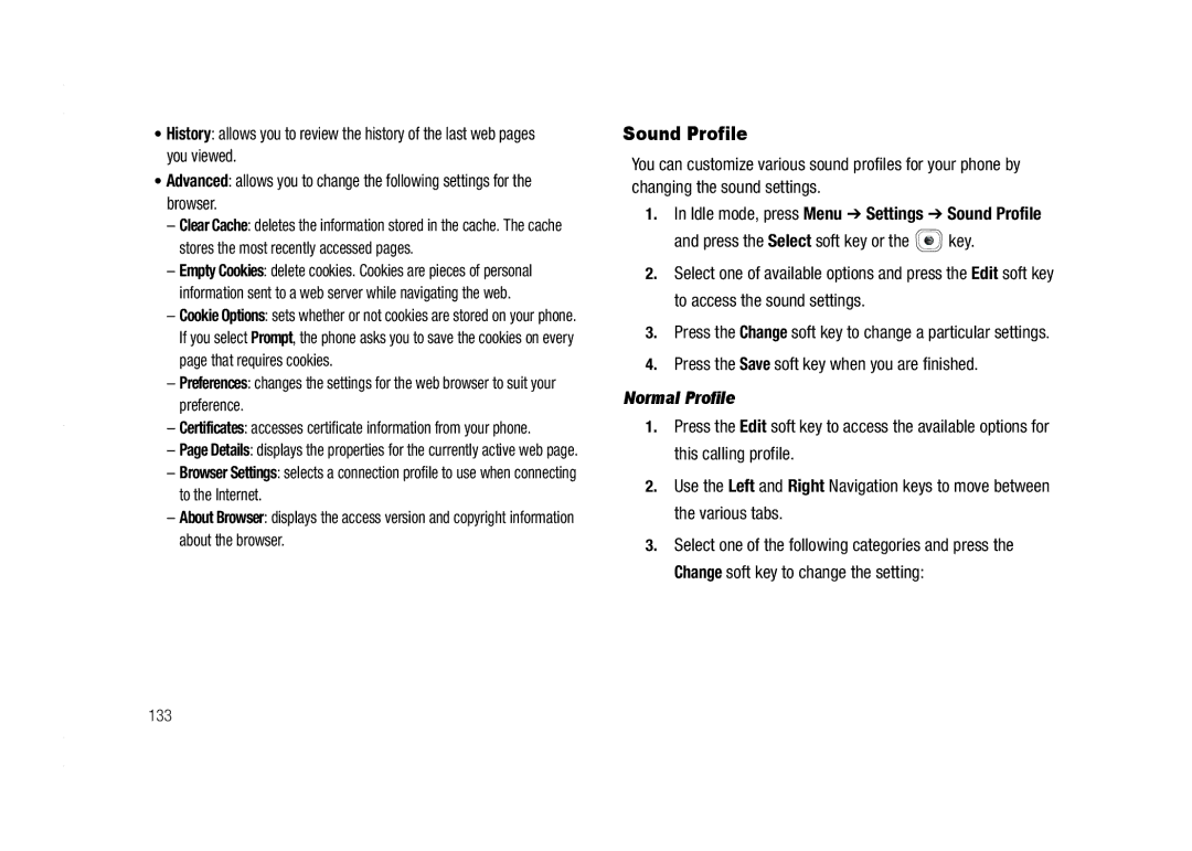 AT&T A837 Rugby user manual Idle mode, press Menu Settings Sound Profile, Press the Save soft key when you are finished 