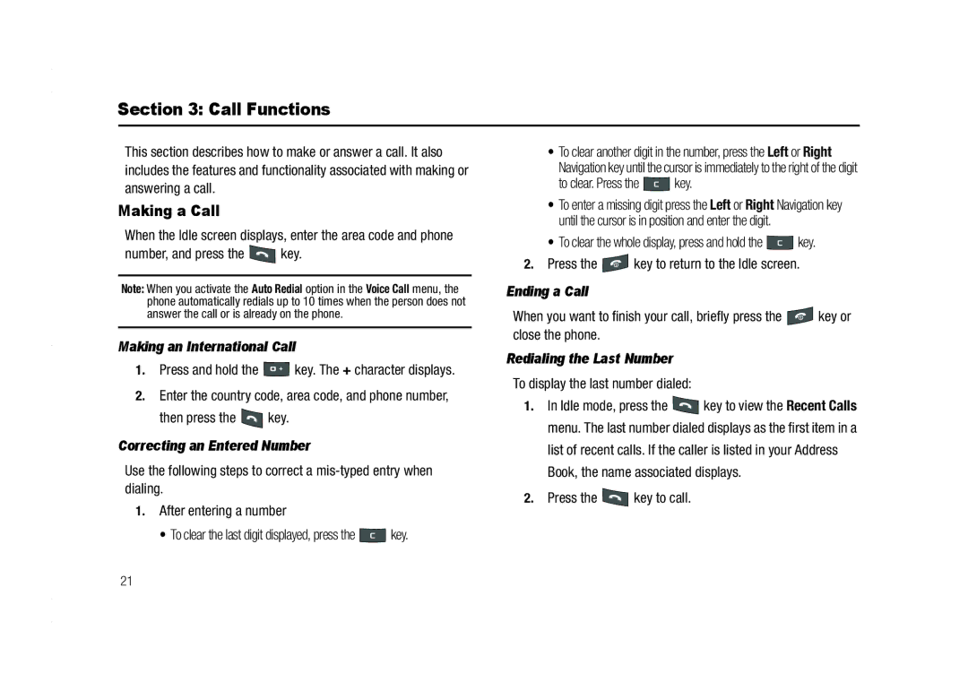 AT&T A837 Rugby user manual Call Functions, Making a Call 