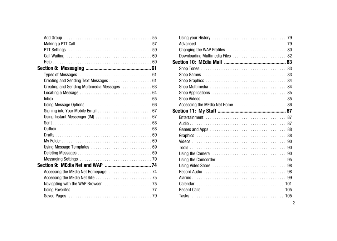 AT&T A837 Rugby user manual Messaging 