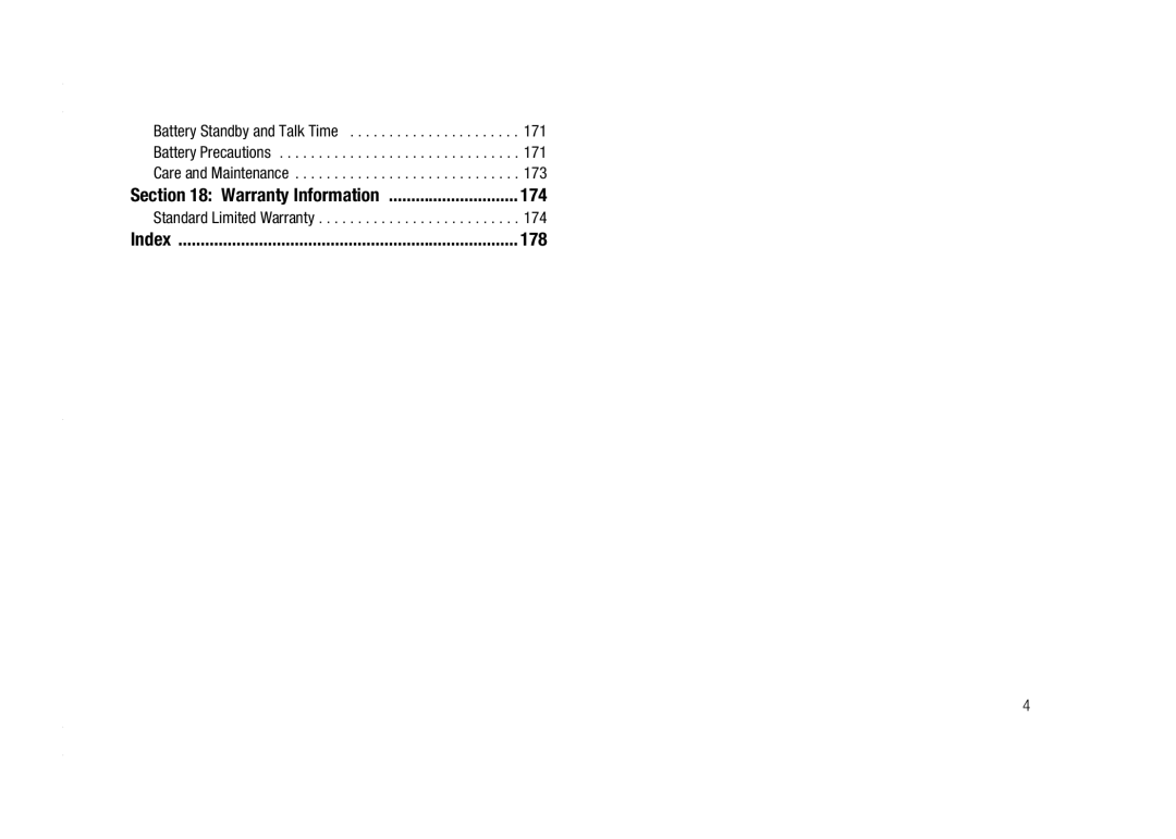 AT&T A837 Rugby user manual 171, 173, 174, 178 