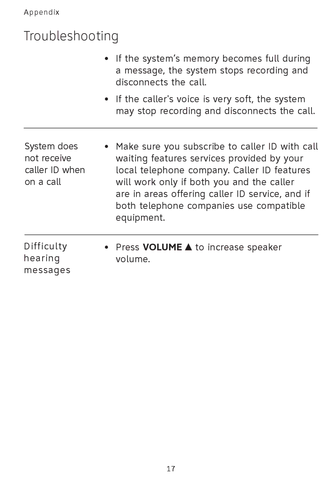 AT&T AT3101 user manual Troubleshooting 