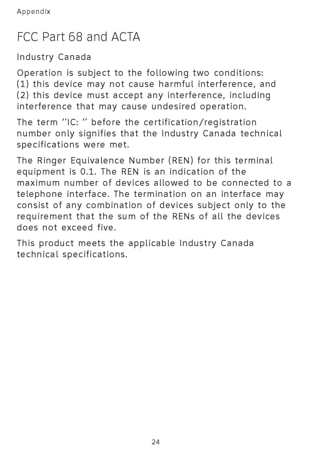 AT&T AT3101 user manual FCC Part 68 and Acta 