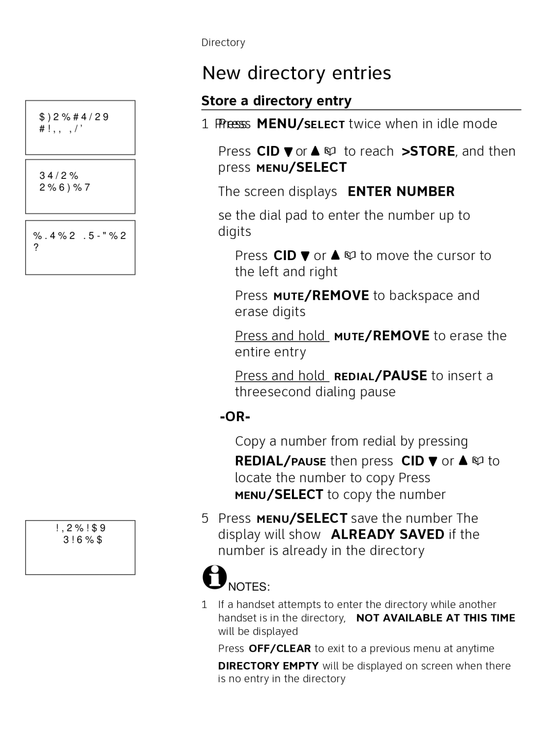 AT&T AT3111-2 user manual New directory entries, Store a directory entry 