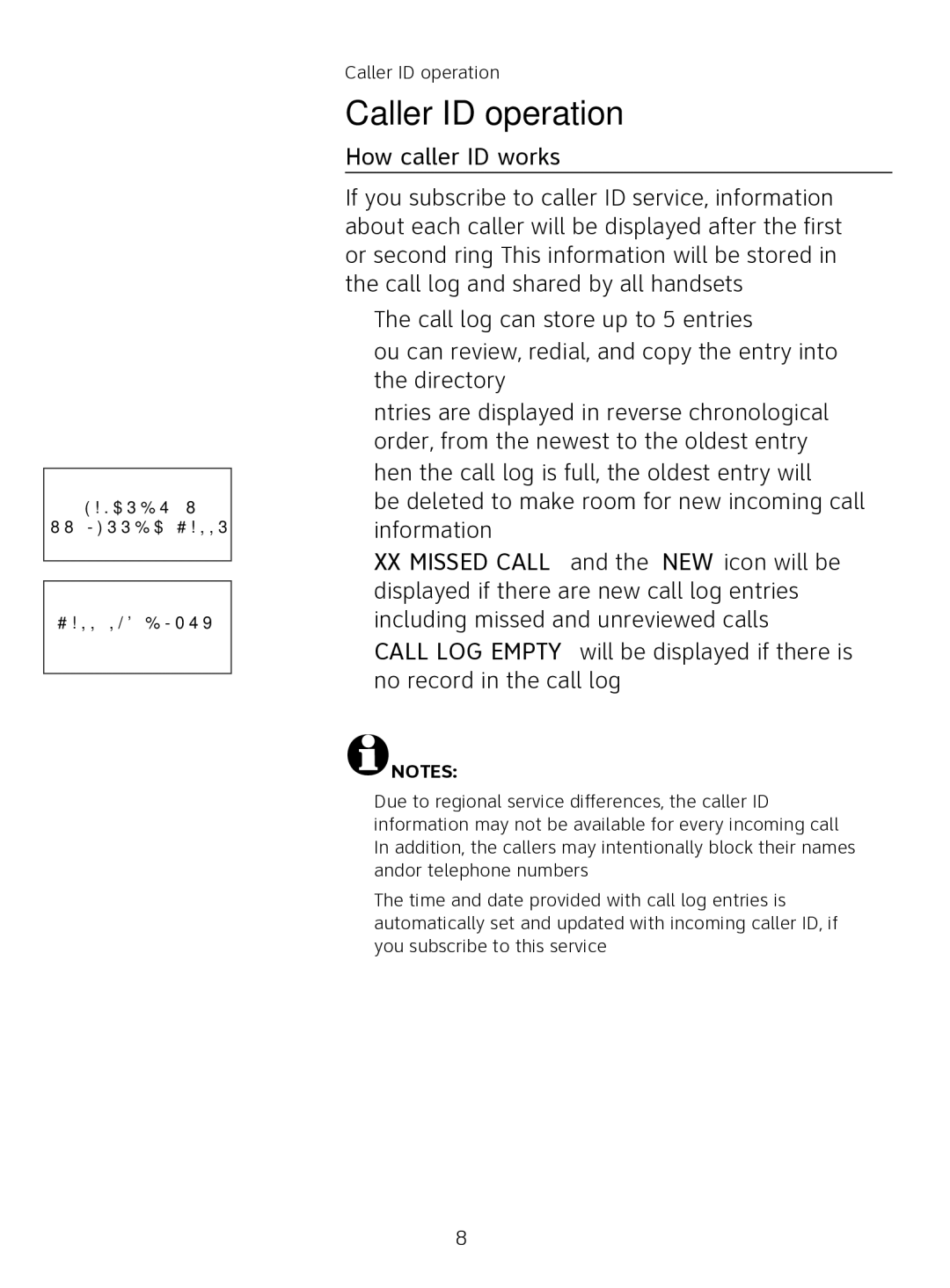 AT&T AT3111-2 user manual How caller ID works 