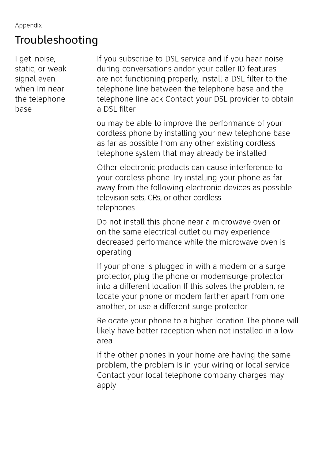 AT&T AT3111-2 user manual Troubleshooting 