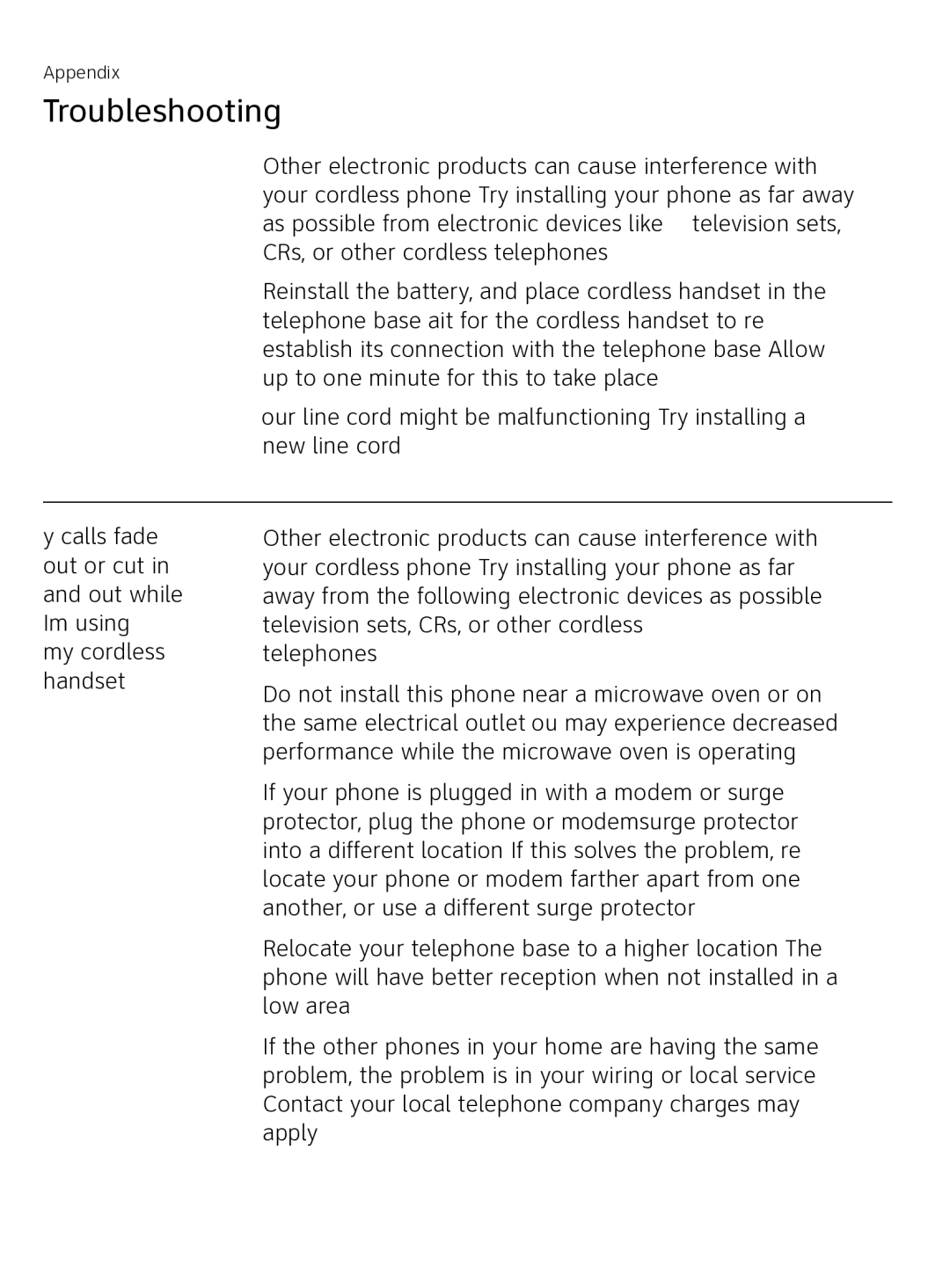 AT&T AT3111-2 user manual Troubleshooting 