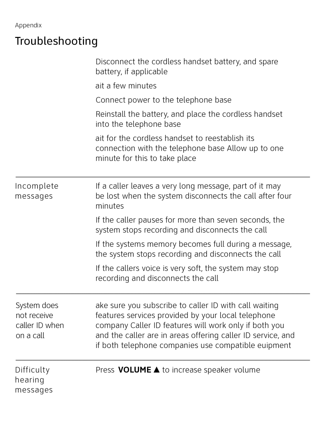 AT&T AT3111-2 user manual Troubleshooting 