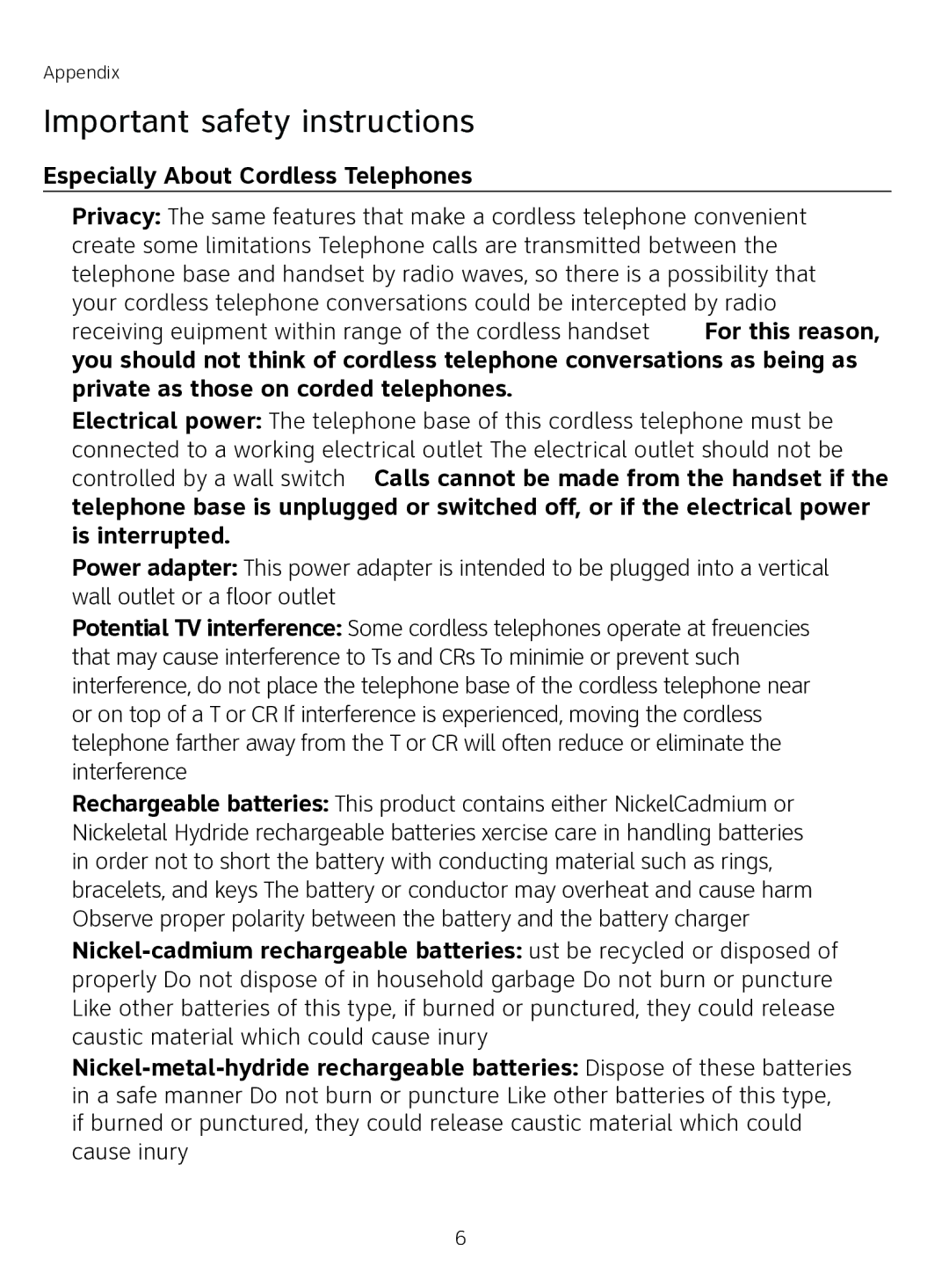 AT&T AT3111-2 user manual Especially About Cordless Telephones 