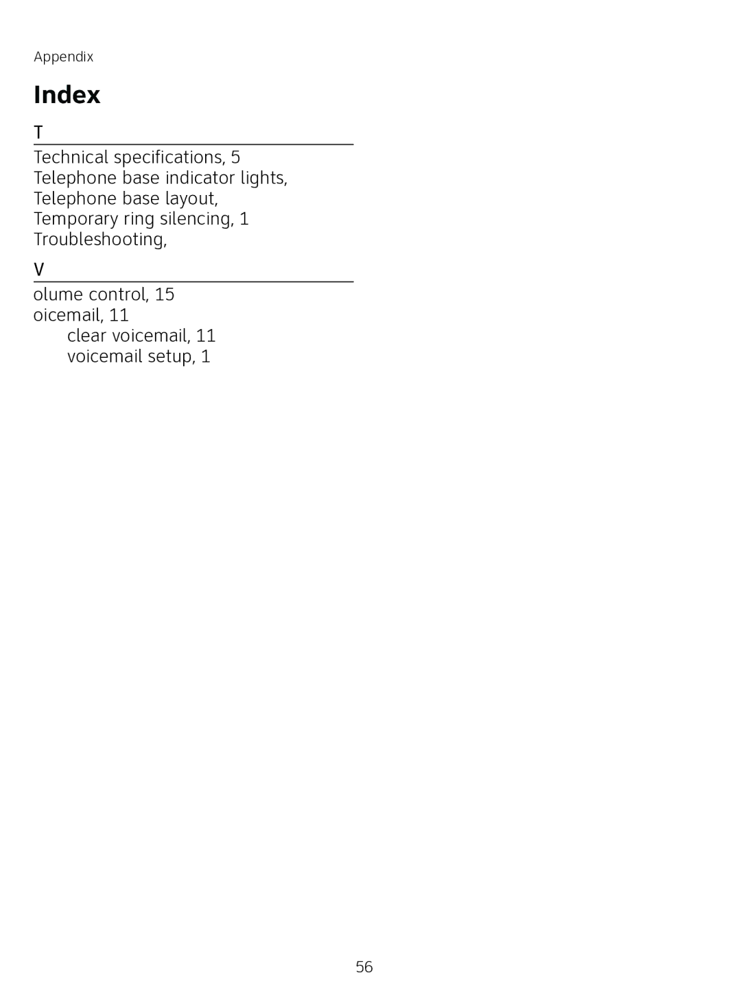 AT&T AT3111-2 user manual Index 