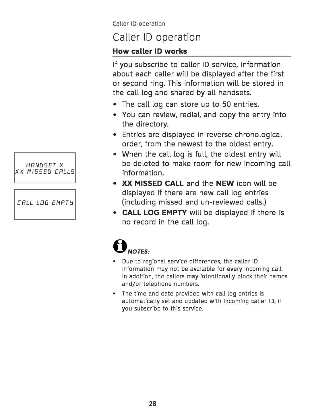 AT&T AT3111-2 user manual Caller ID operation, How caller ID works 