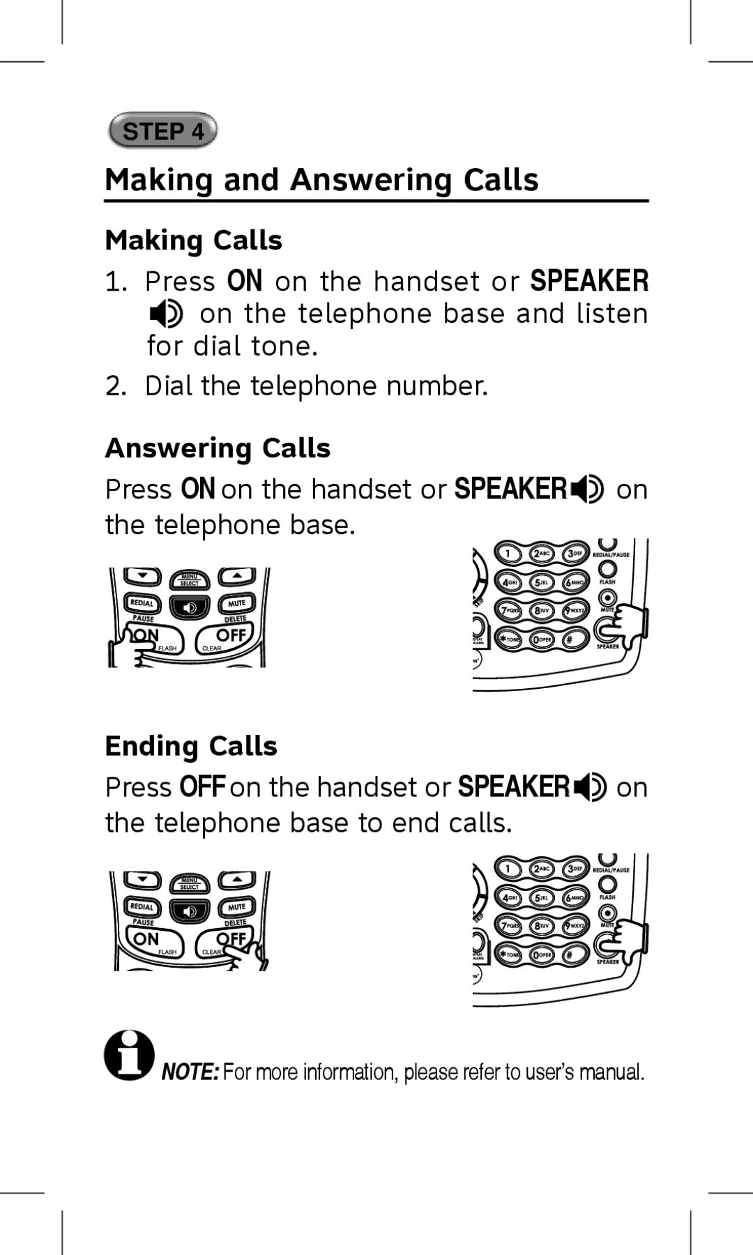 AT&T AT5872 quick start Making and Answering Calls, Making Calls 