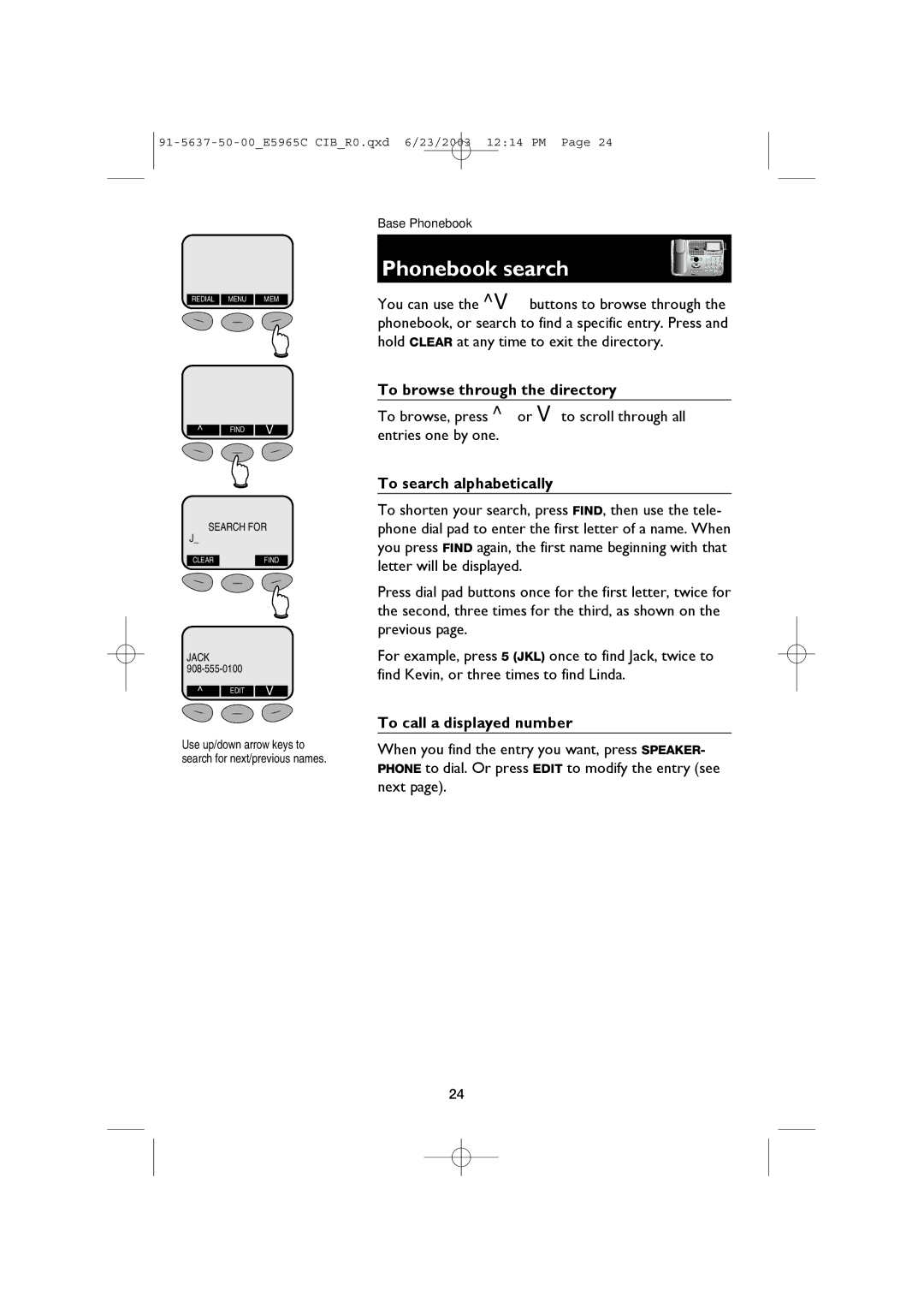 AT&T AT&T E5965C user manual Search for 