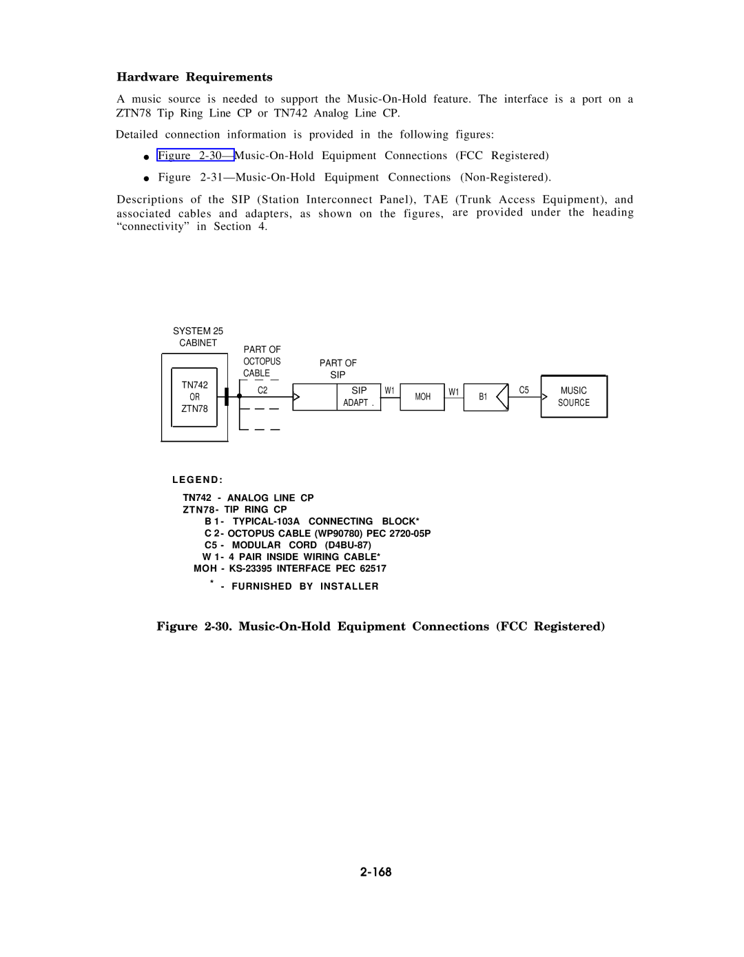 AT&T AT&T manual Music-On-Hold Equipment Connections FCC Registered, 168 