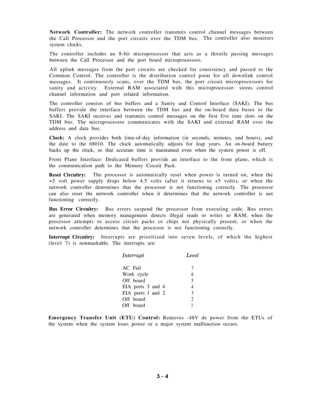 AT&T AT&T manual Interrupt Level 