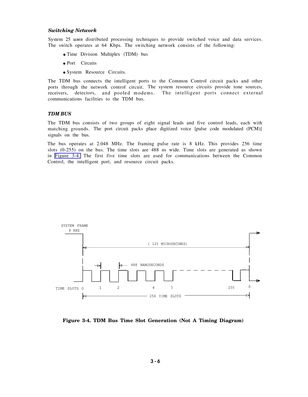 AT&T AT&T manual Switching Network, TDM Bus Time Slot Generation Not a Timing Diagram 